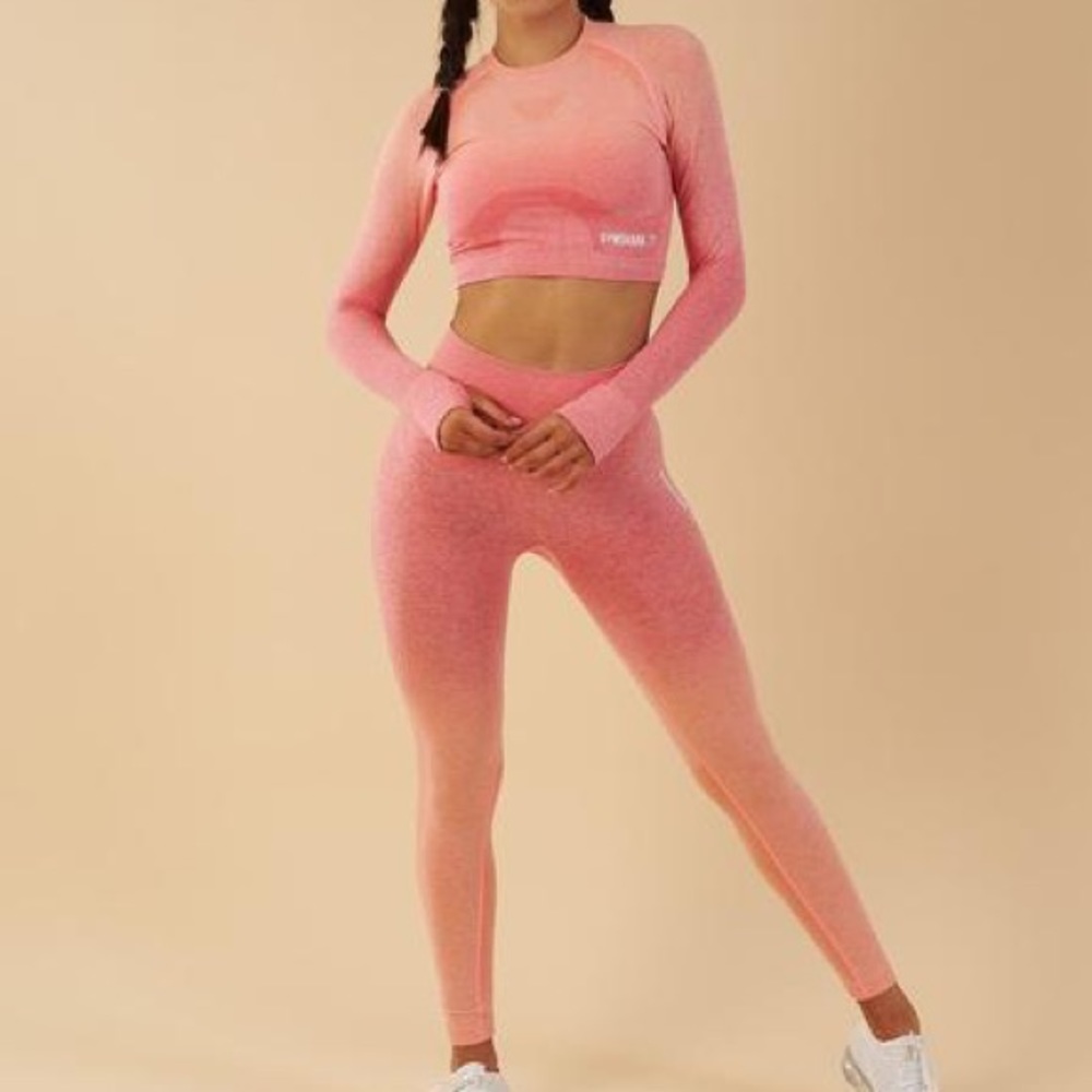 Gymshark Ombre Seamless Crop Top/leggings set
